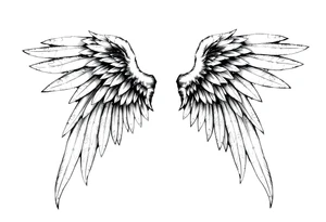 Long Angelwings tattoo idea