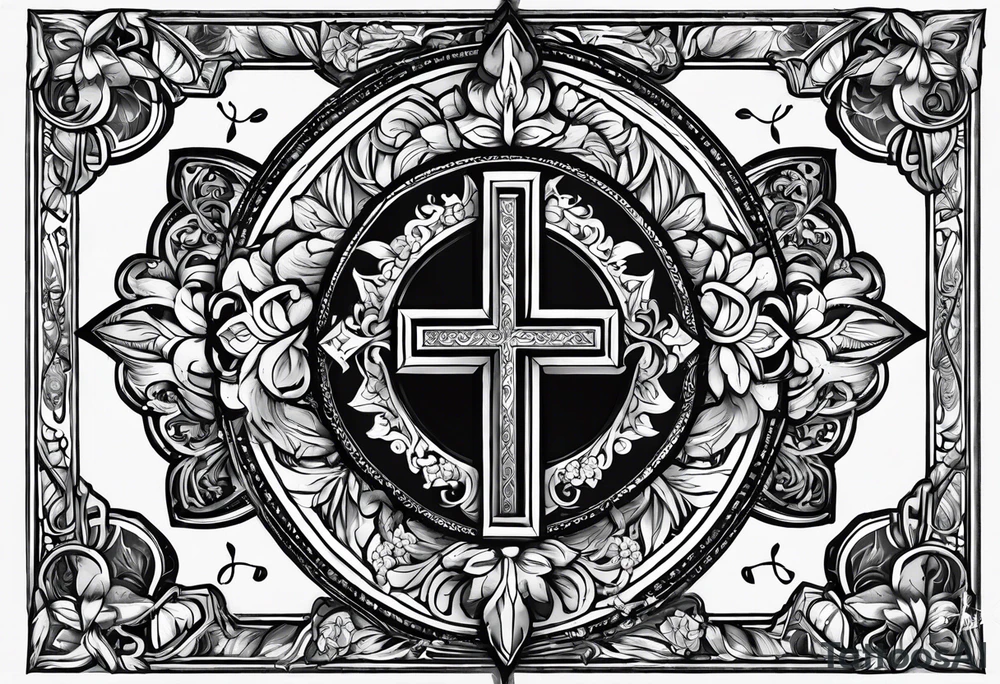 1 Corinthians 13:4 with cross for forearm tattoo idea