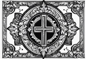 1 Corinthians 13:4 with cross for forearm tattoo idea