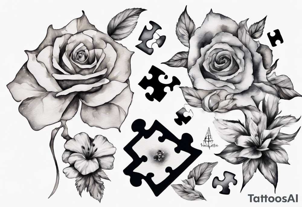 piece of puzzle tattoo idea