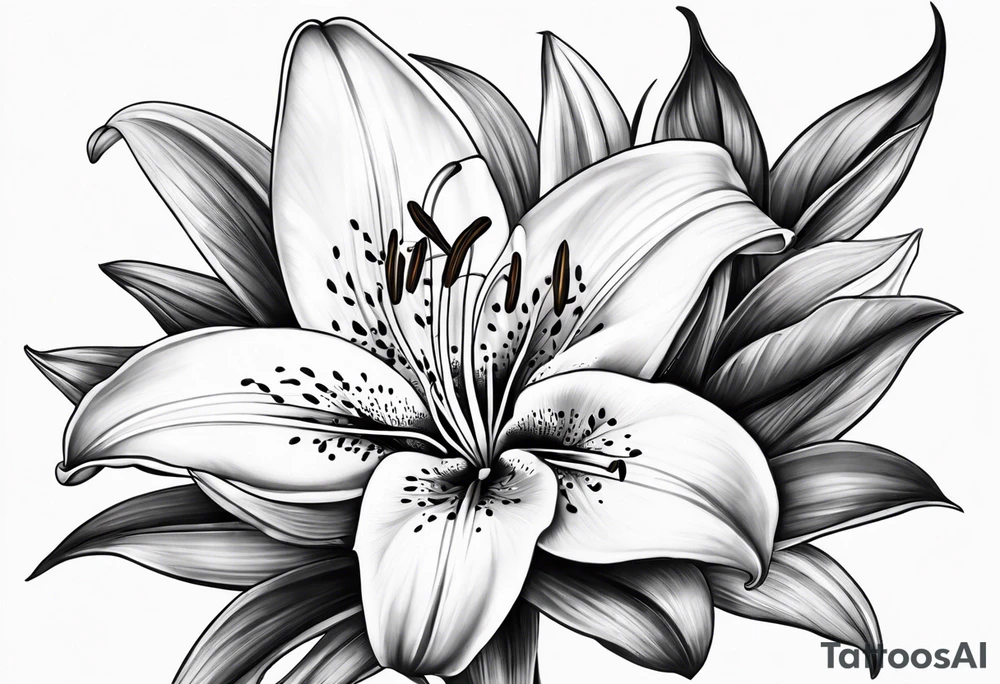 Lily flower tattoo idea