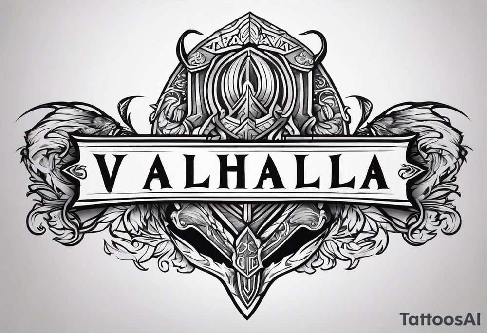 Valhalla sword shield tattoo idea