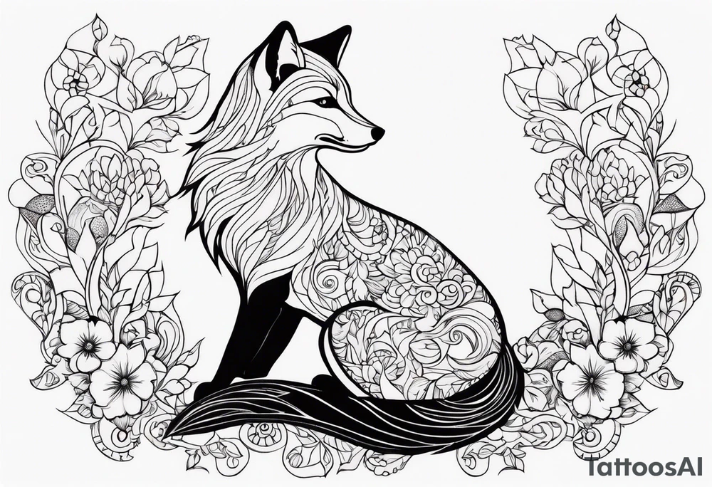 Whimsical Fox tattoo idea