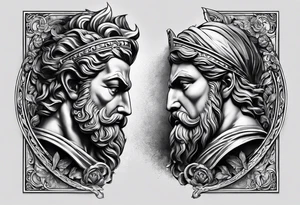 chasing my dreams, not giving up, hard work, dedication, focus, heart broken, recovered, pushing hard, got broke and gained again. I like greek gods tattoo idea