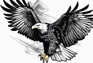 eagle in flight holding a Fasces tattoo idea