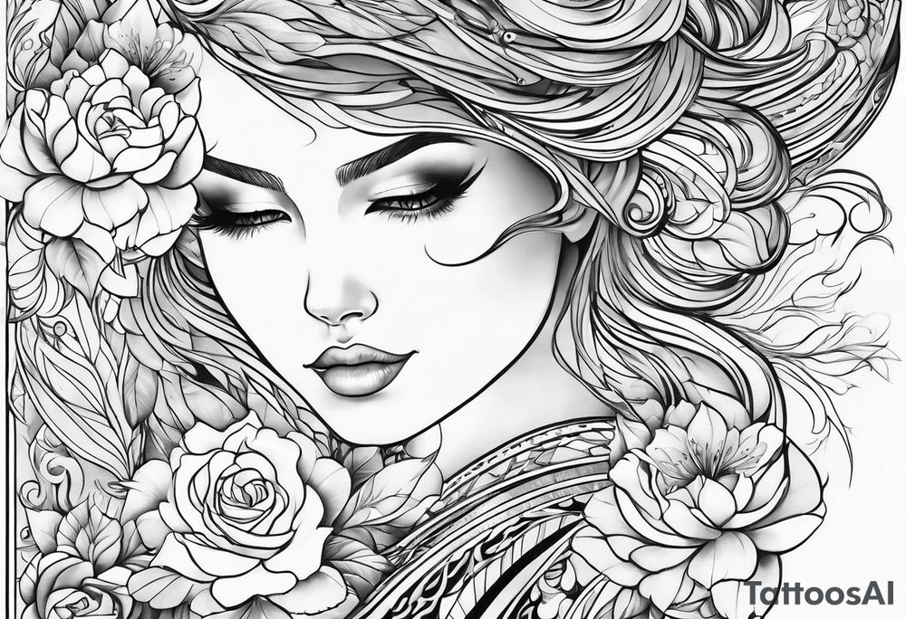 divine feminine sleeve tattoo tattoo idea