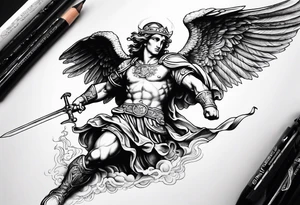 St Michael slaying the devil tattoo idea