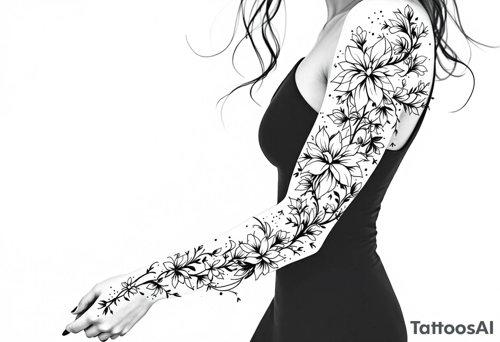 Лилии и размытые линии tattoo idea