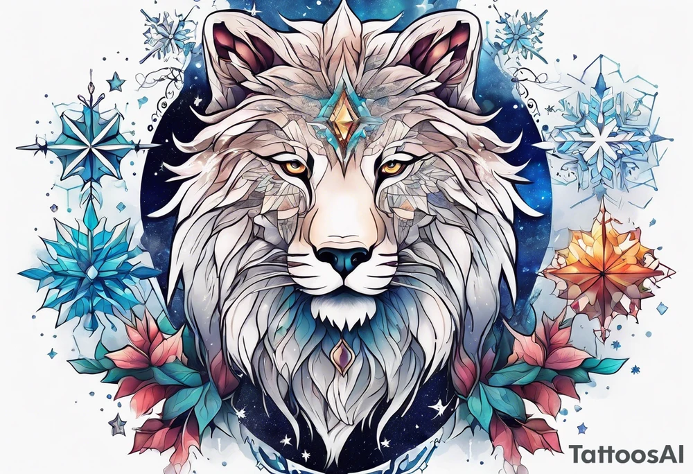 Constellation, animal, snowflake tattoo idea