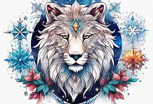 Constellation, animal, snowflake tattoo idea