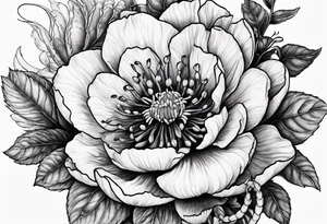 scorpion blood flowers tattoo idea