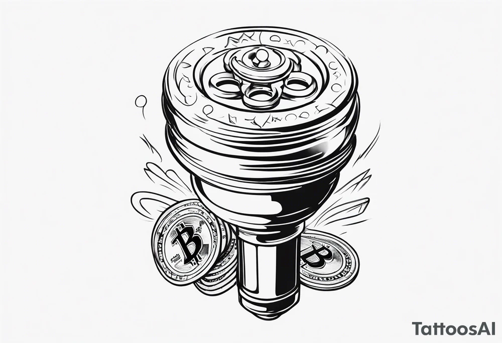 Gear shifting knob and money and fire tattoo idea