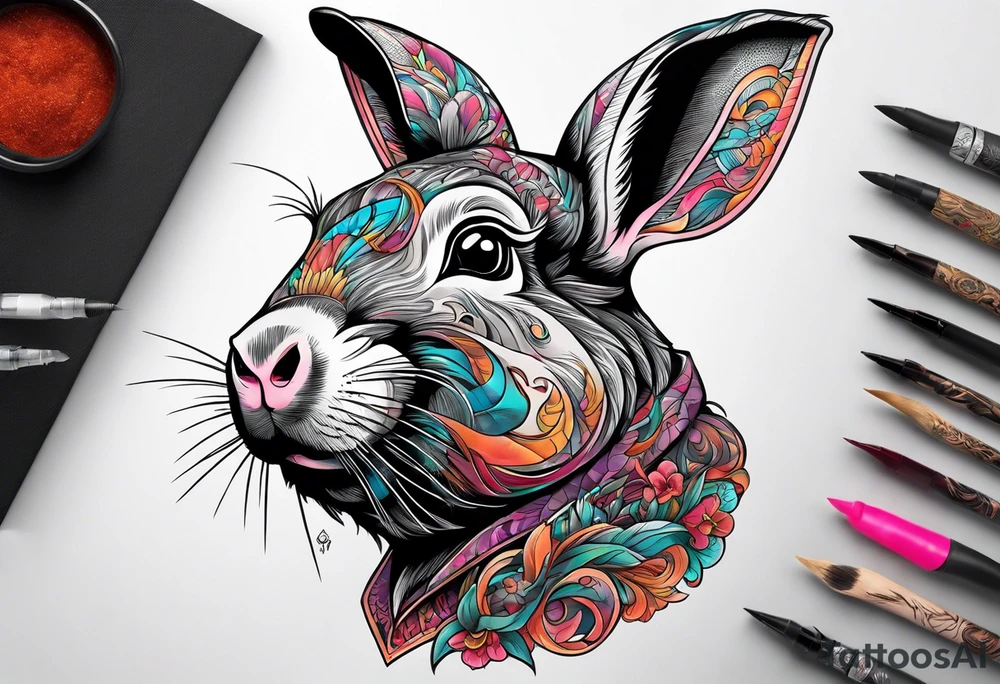 A rabbit that looks like a pig. tattoo idea