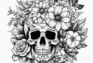 Chicano, flowers tattoo idea