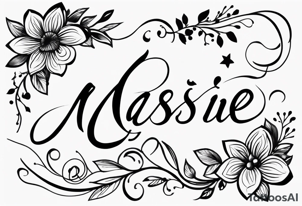i want a name in cursive, the name is Maisie-Leigh tattoo idea