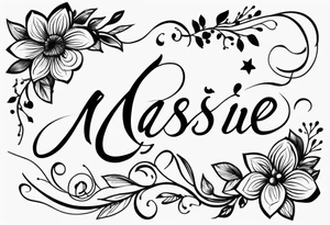 i want a name in cursive, the name is Maisie-Leigh tattoo idea