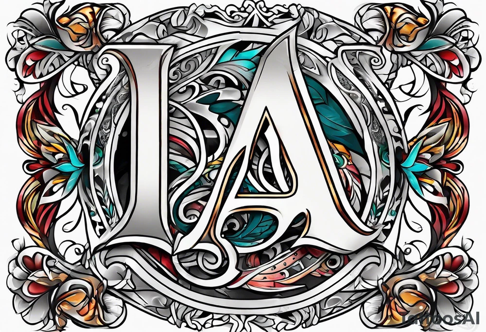 the letters A and R tattoo idea