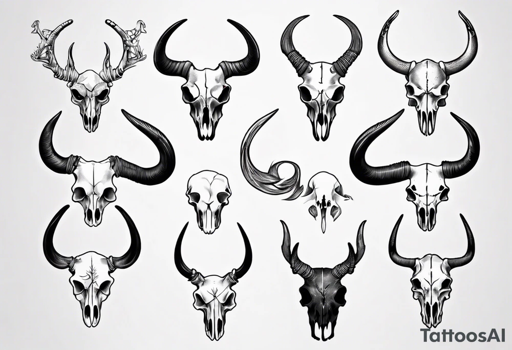realistic animal skull tattoo idea