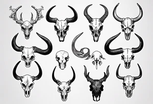 realistic animal skull tattoo idea