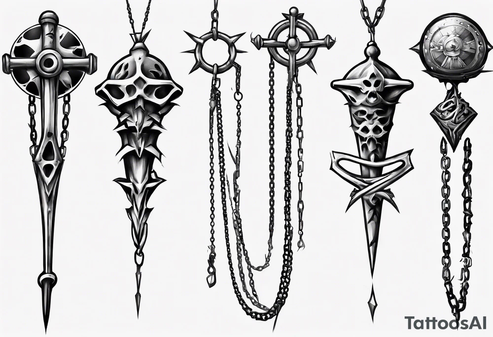 mace on a chain tattoo idea