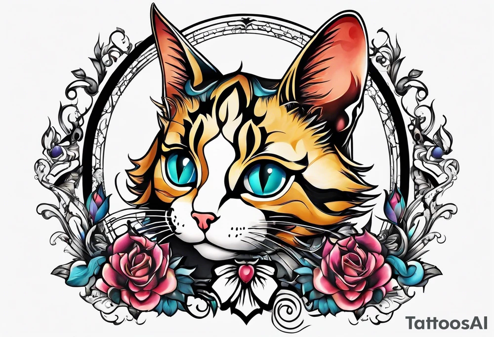 alice in wonderland cat tattoo idea
