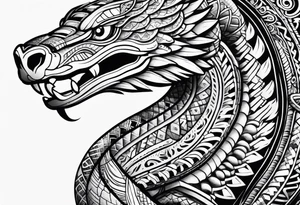 aztec snake sleeve tattoo idea