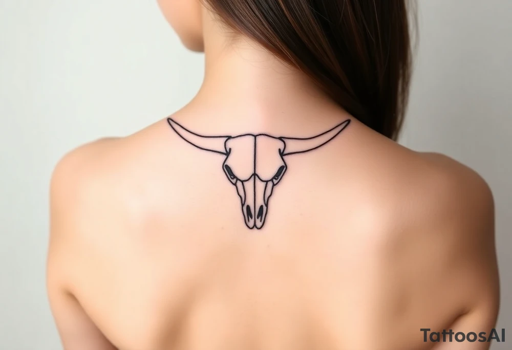 Longhorn skull tattoo idea