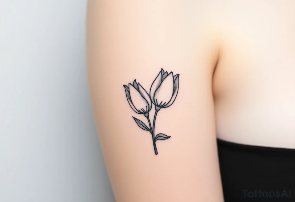 two intertwined tulips with stem tattoo idea