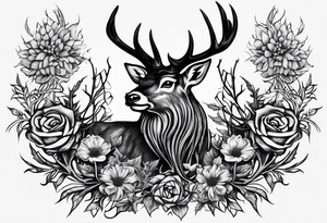 three thistles + Celtic knots + a stag + the phrase "always remember there is nothing worth sharing like the love that let us share our names" tattoo idea