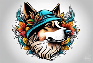 Dog bird tattoo idea