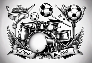 Dad drums diamonds pearls football sports tattoo idea