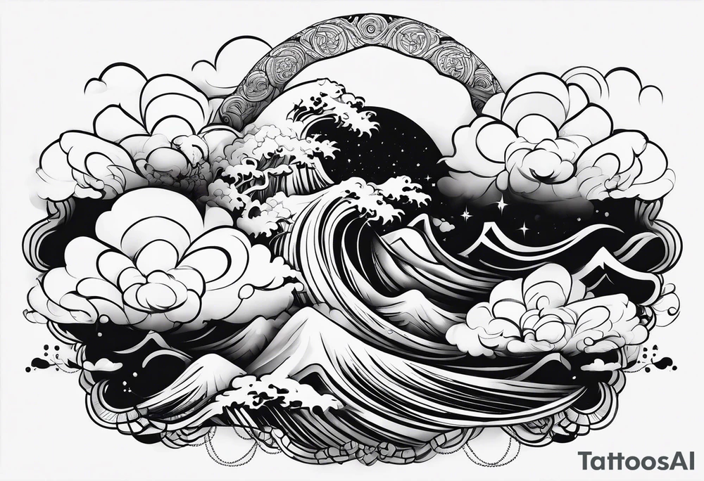 Clouds sleeve tattoo idea