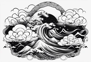 Clouds sleeve tattoo idea