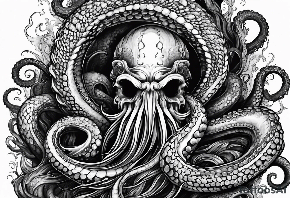 Kraken tentacles coming out of water tattoo idea