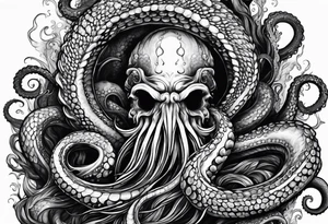 Kraken tentacles coming out of water tattoo idea