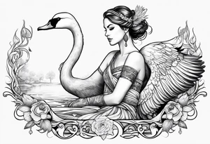 Artemis hunting a swan tattoo idea