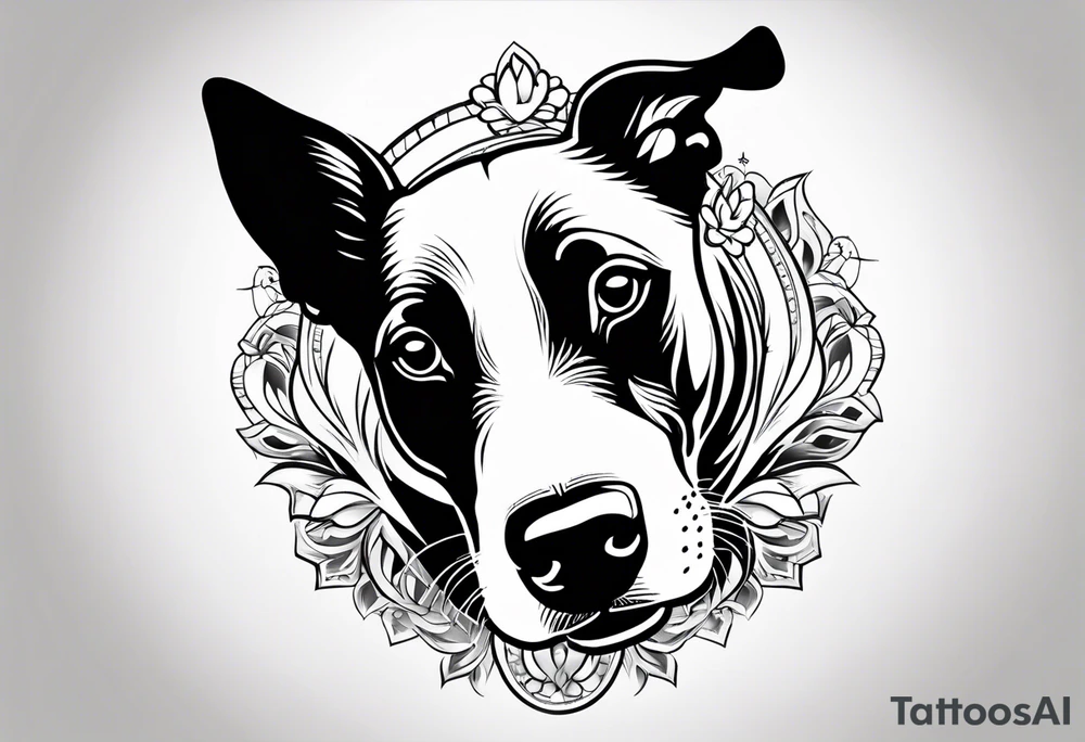 DOG AND Paw Print tattoo idea