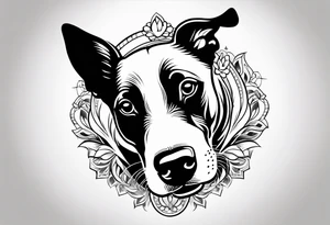 DOG AND Paw Print tattoo idea