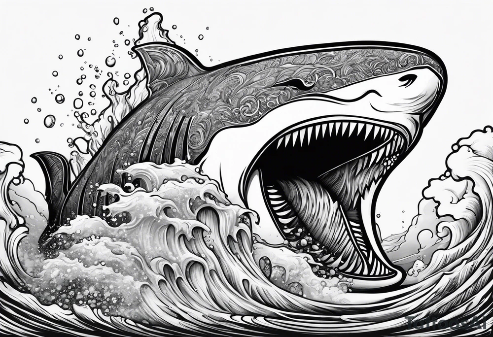 ice berg from underwater with a scubadiver swimming below it tattoo idea