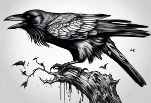 Crows picking at a carcass tattoo idea