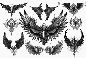 mysterious dark wings tattoo idea