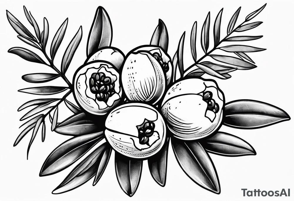 An olive branch with a thornvine tattoo idea