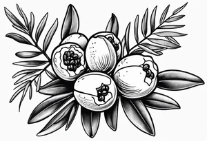 An olive branch with a thornvine tattoo idea