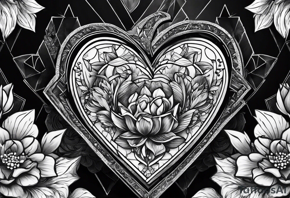 hexagon heart with black background and paint brushes tattoo idea hexagon heart with black background and paint brushes tattoo idea