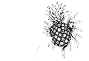 vagina and anus using a  pineapple with diamonds  and magestic tattoo idea