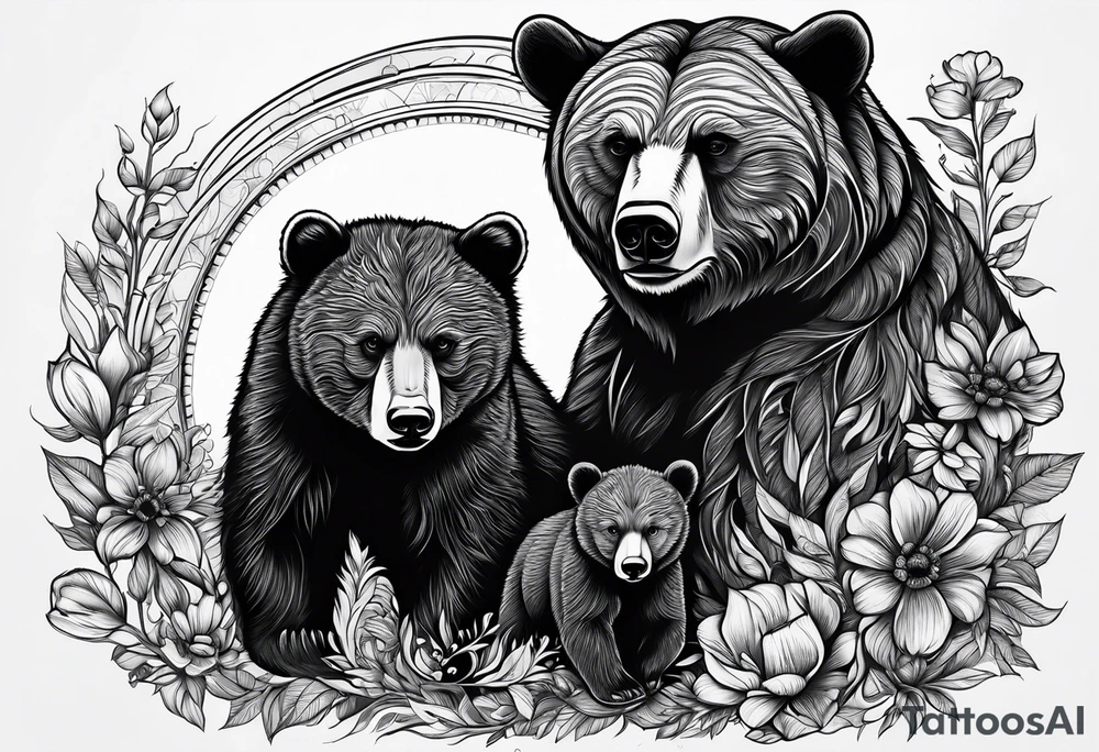 mamma bear and cub tattoo idea