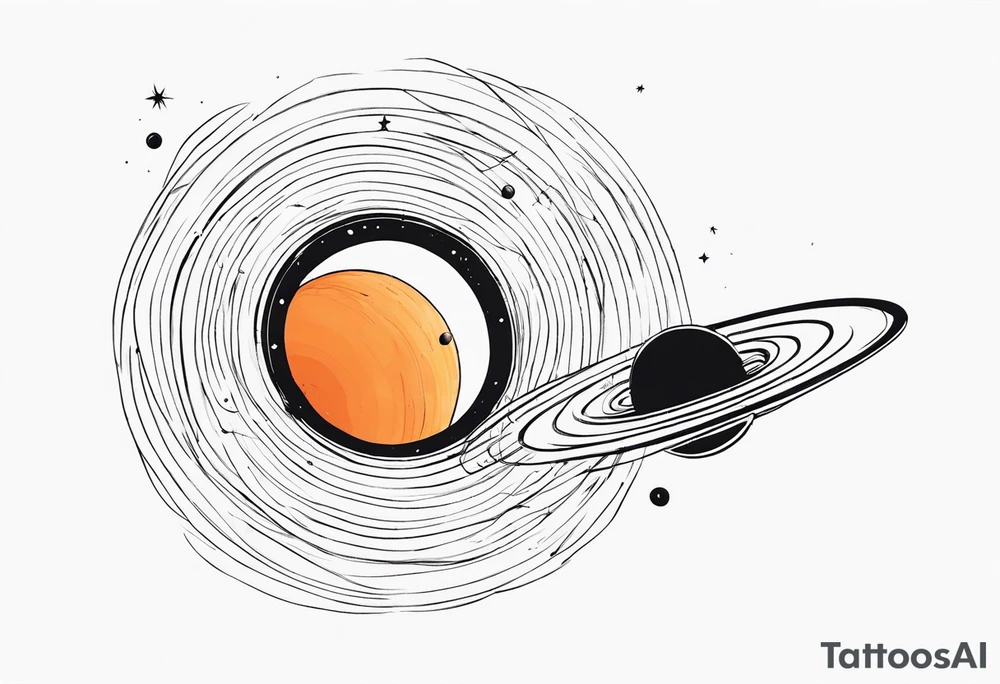 Black hole event horizon cone tattoo idea