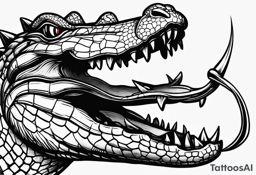 Alligator wrapped around a dagger tattoo idea