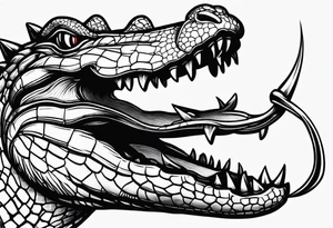 Alligator wrapped around a dagger tattoo idea