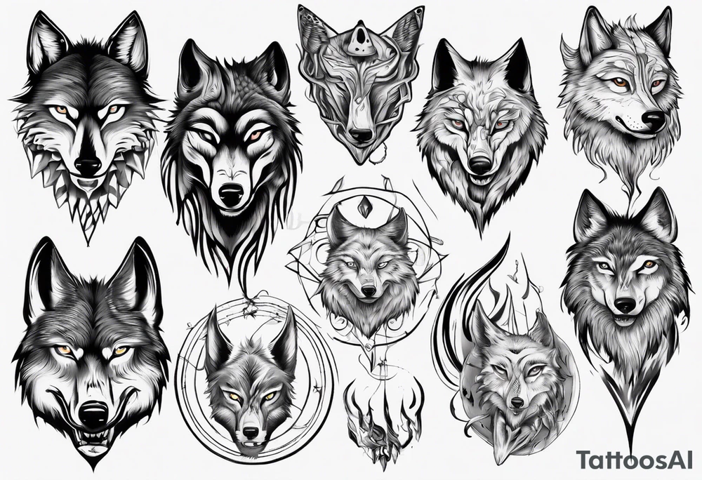 wolfs head tattoo idea